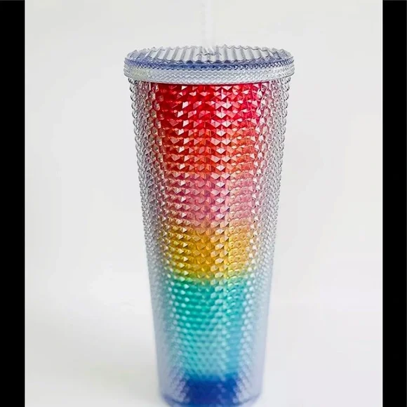 Starbucks Rainbow Pride Studded Cup Ombre Cold Tumbler Venti 24oz USA New 2020 - Picture 5 of 10